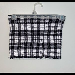 Plaid strapless crop top! From Hollister